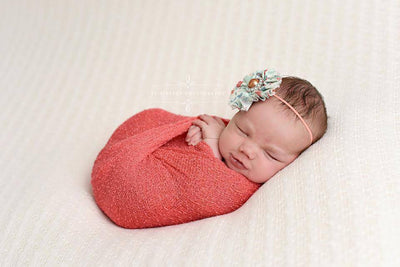 Coral Pink Stretch Knit Baby Wrap - Beautiful Photo Props