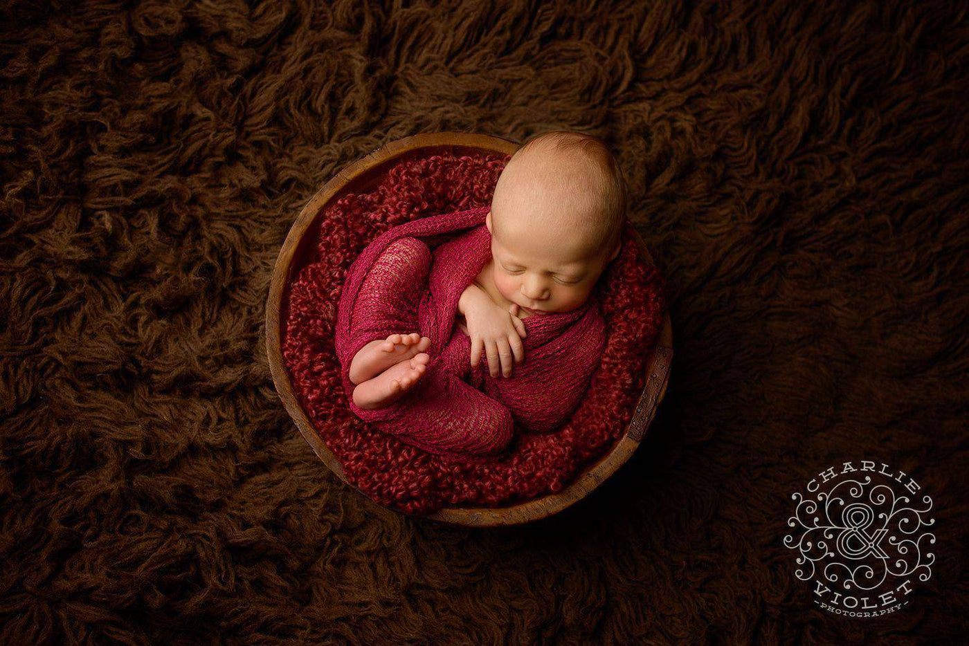Dark Raspberry Stretch Knit Baby Wrap - Beautiful Photo Props