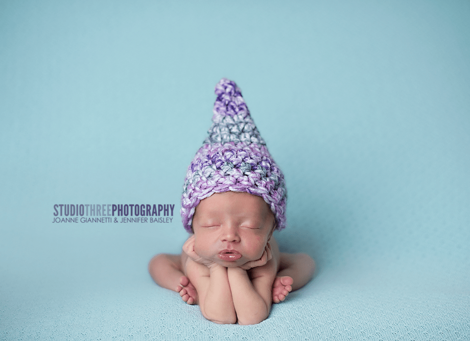 Purple Pink Newborn Gnome Hat - Beautiful Photo Props