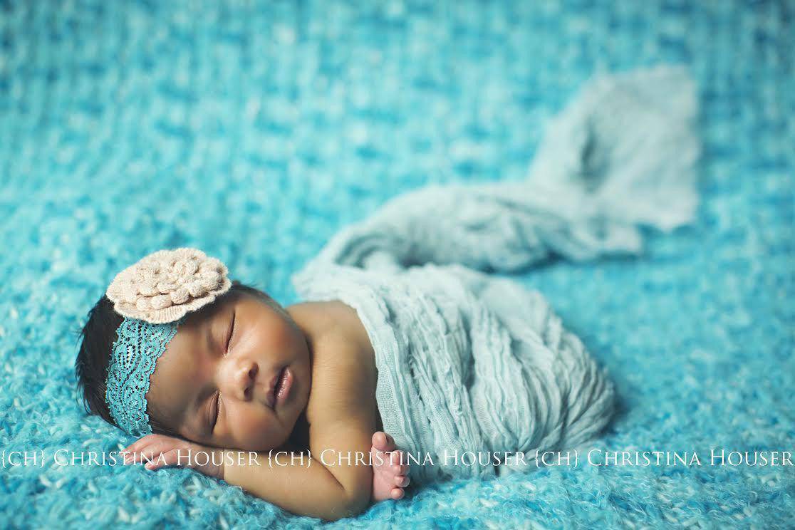 Powder Blue Cheesecloth Baby Wrap Cheese Cloth - Beautiful Photo Props