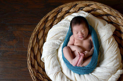 Medium Teal Stretch Knit Baby Wrap - Beautiful Photo Props