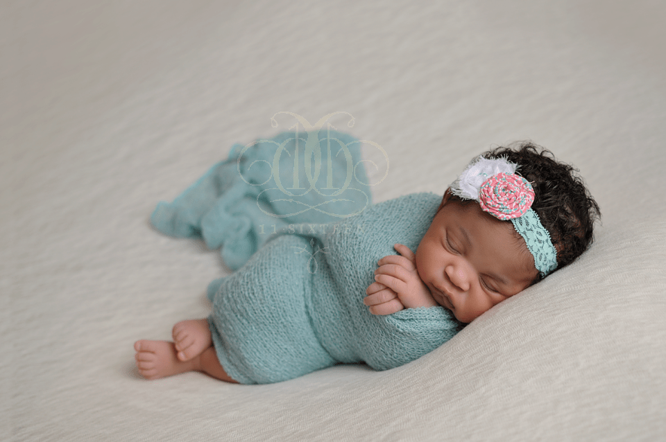 Aqua Stretch Knit Baby Wrap - Beautiful Photo Props