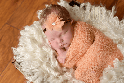 Soft Peach Stretch Knit Baby Wrap - Beautiful Photo Props