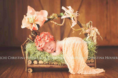 Peach Cheesecloth Newborn Baby Wrap Cheese Cloth - Beautiful Photo Props