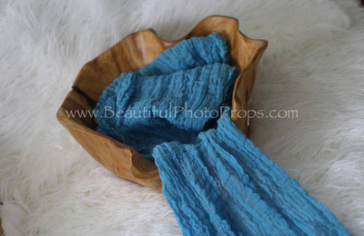 Turquoise Blue Cheesecloth Baby Wrap Cheese Cloth - Beautiful Photo Props