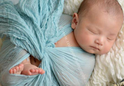 Powder Blue Cheesecloth Baby Wrap Cheese Cloth Fabric - Beautiful Photo Props