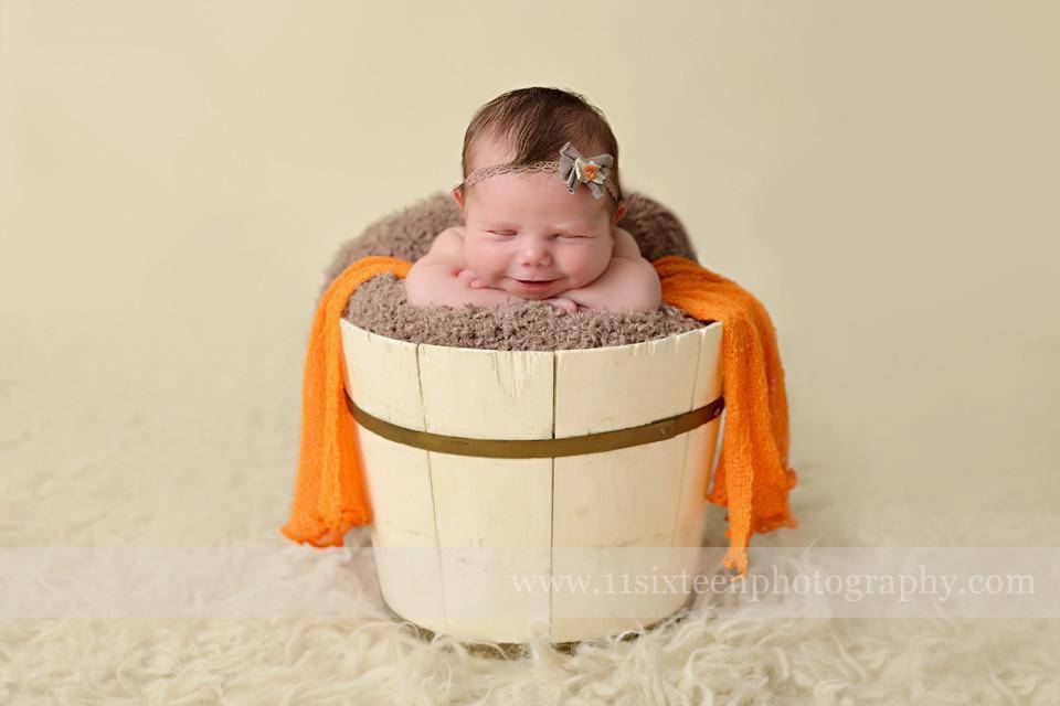 Tangerine Stretch Knit Baby Wrap - Beautiful Photo Props