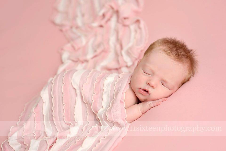 Ruffle Stretch Knit Wrap in Pink and Cream - Beautiful Photo Props