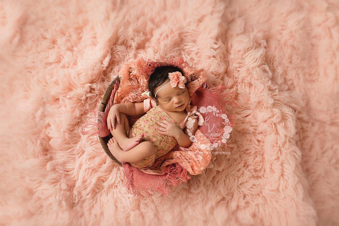 Newborn Stretch Lace Wrap in Peach Papaya - Beautiful Photo Props