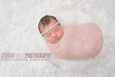 Blush Pink Stretch Knit Baby Wrap Swaddle - Beautiful Photo Props