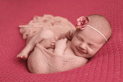 Blush Pink Stretch Knit Baby Wrap Swaddle - Beautiful Photo Props