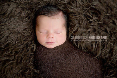 Dark Brown Stretch Knit Baby Swaddle Wrap - Beautiful Photo Props