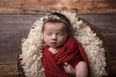 Ruffle Stretch Knit Baby Wrap in Red - Beautiful Photo Props