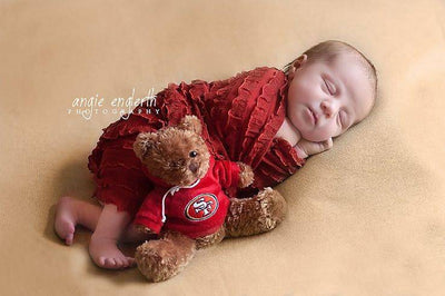 Ruffle Stretch Knit Baby Wrap in Red - Beautiful Photo Props