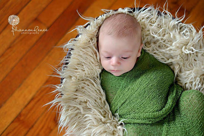 Stretch Knit Baby Wrap in Mossy Green - Beautiful Photo Props