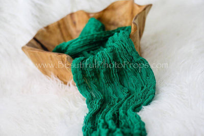 Emerald Green Cheesecloth Newborn Baby Wrap Cheese Cloth - Beautiful Photo Props