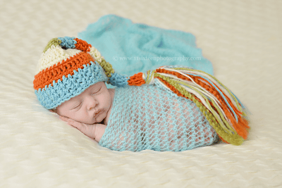 Blue Tint Mohair Knit Baby Wrap - Beautiful Photo Props