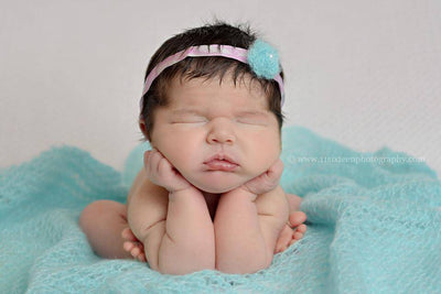 Blue Tint Mohair Knit Baby Wrap - Beautiful Photo Props