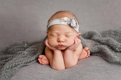 Pewter Gray Mohair Knit Baby Wrap - Beautiful Photo Props