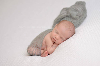 Pewter Gray Mohair Knit Baby Wrap - Beautiful Photo Props
