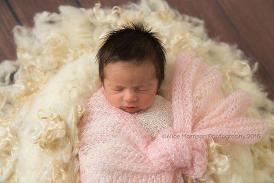 Baby Pink Mohair Knit Wrap - Beautiful Photo Props