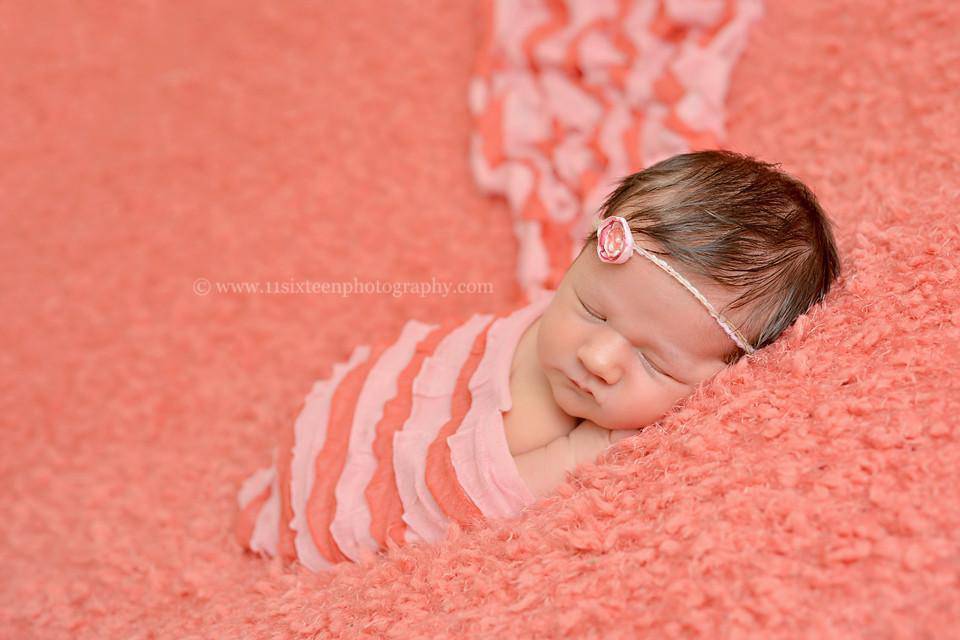Ruffle Stretch Knit Wrap in Pink and Coral - Beautiful Photo Props