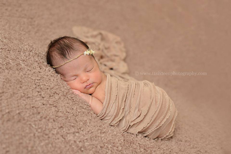 Ruffle Stretch Knit Baby Wrap in Toffee Brown - Beautiful Photo Props