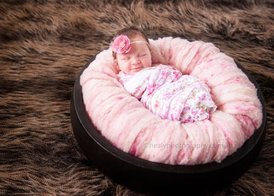 Ruffle Stretch Knit Baby Wrap in Pink Floral - Beautiful Photo Props