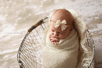 Cream Stretch Knit Layer Baby Wrap - Beautiful Photo Props