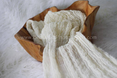 SET Light Pink and Cream Cheesecloth Baby Wraps Cheese Cloth - Beautiful Photo Props