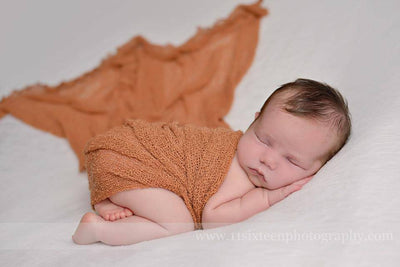 Sienna Brown Stretch Knit Baby Wrap - Beautiful Photo Props