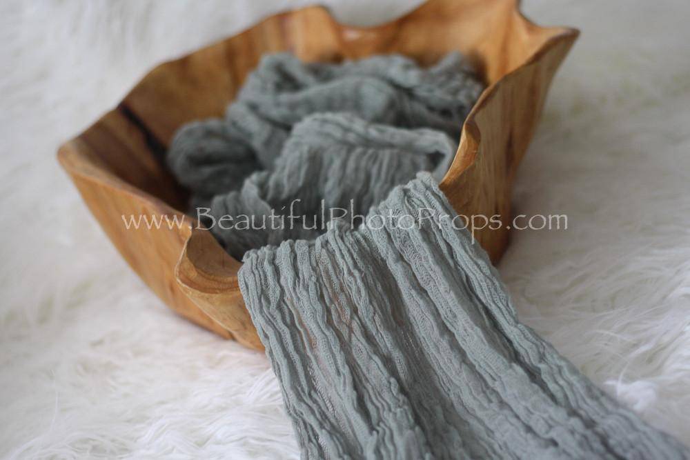 SET Gray Ruffle Yellow Grey Cheesecloth Wrap Layering Pieces - Beautiful Photo Props