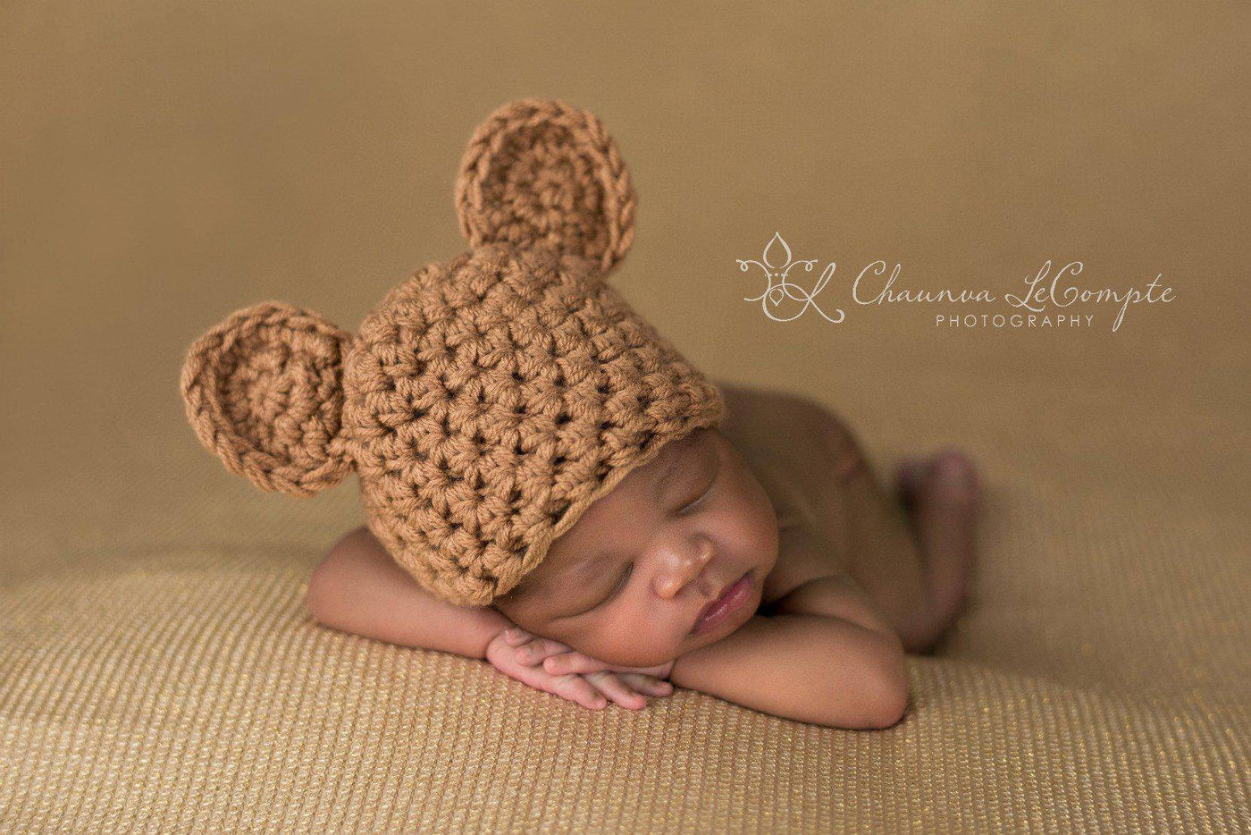 Camel Beige Newborn Teddy Bear Hat - Beautiful Photo Props