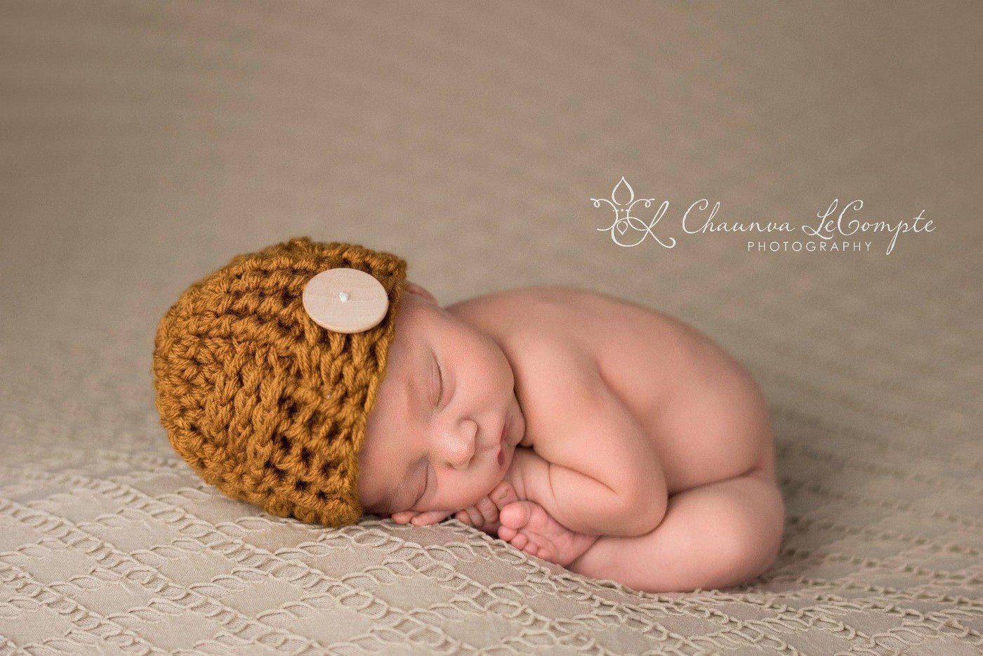 Butternut Button Newborn Baby Hat - Beautiful Photo Props