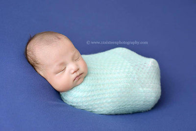 Light Blue Mohair Knit Baby Wrap - Beautiful Photo Props
