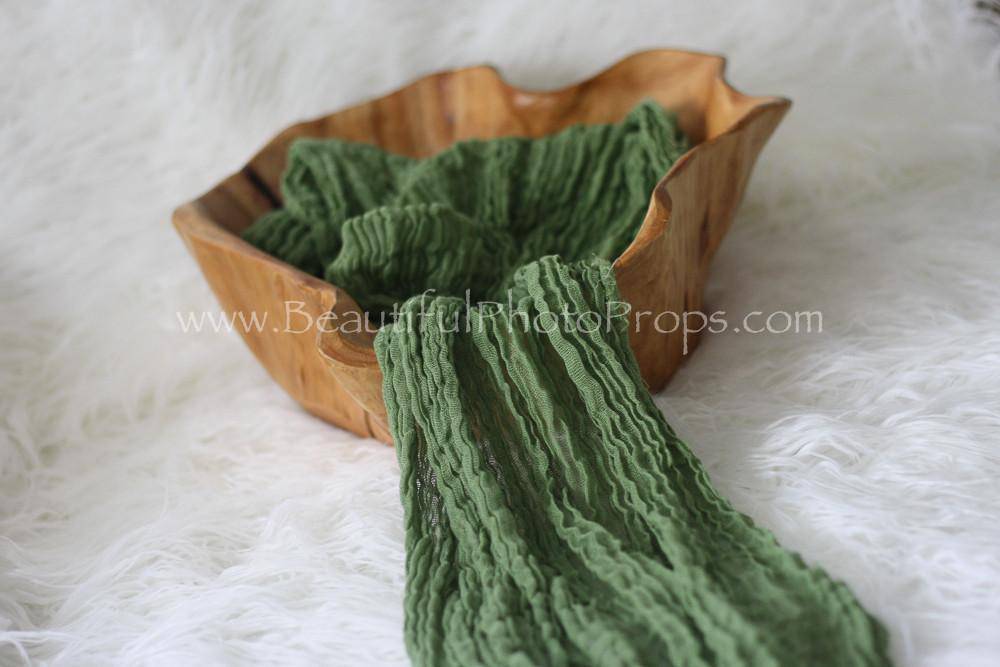 Green Cheesecloth Baby Wrap Cheese Cloth Fabric - Beautiful Photo Props