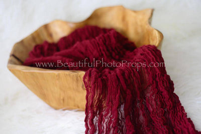 Burgundy Red Cheesecloth Baby Wrap Cheese Cloth Fabric - Beautiful Photo Props