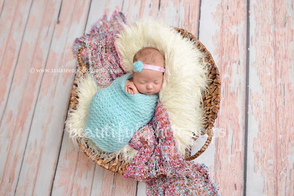 SET Light Pink and Baby Blue Mohair Knit Baby Wraps - Beautiful Photo Props