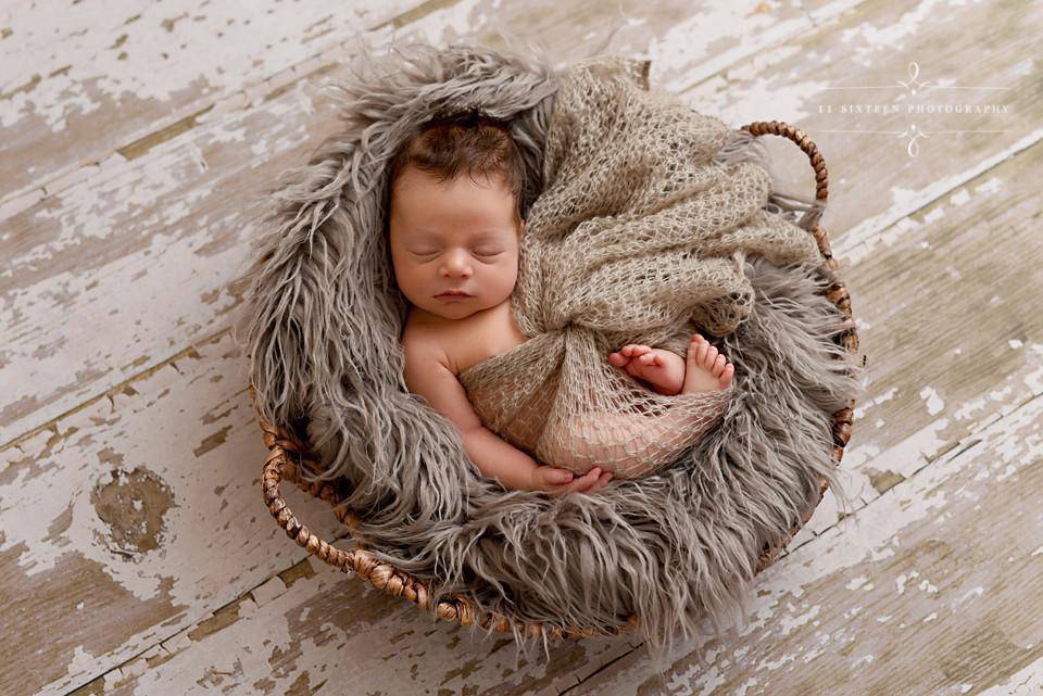 Light Gray Mohair Knit Baby Wrap - Beautiful Photo Props