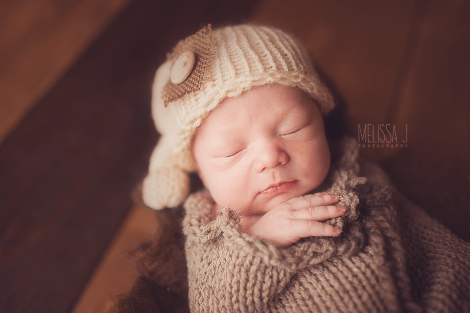 Cream Knit Newborn Pixie Slouch Knot Hat - Beautiful Photo Props