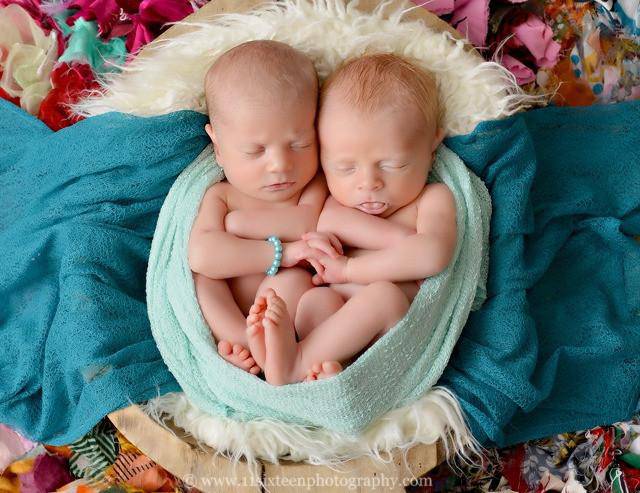 SET Medium Teal and Mint Stretch Knit Baby Wraps - Beautiful Photo Props
