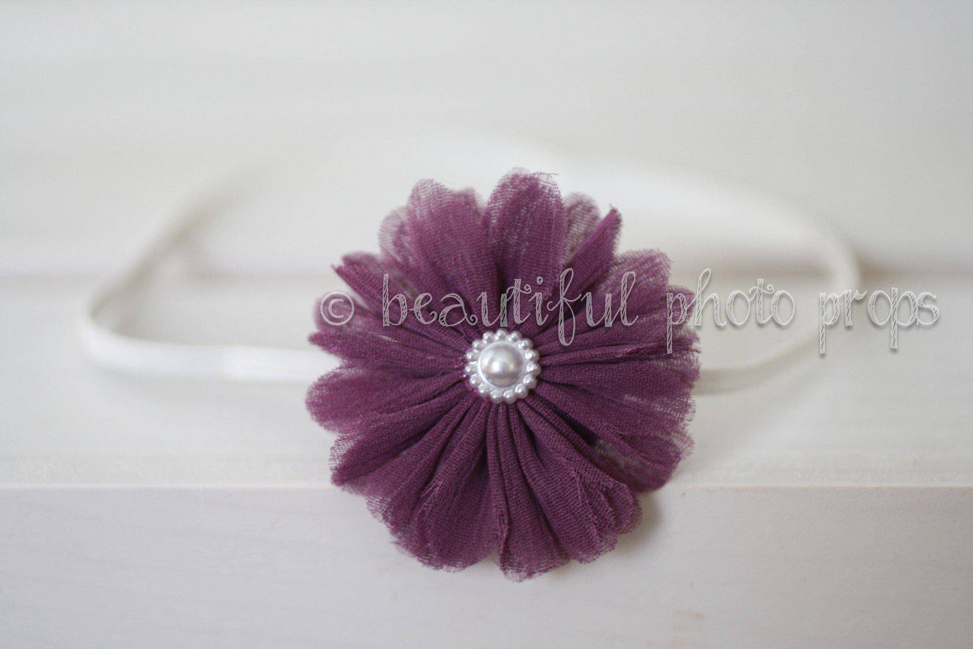Purple Gerbera Flower Baby Headband - Beautiful Photo Props