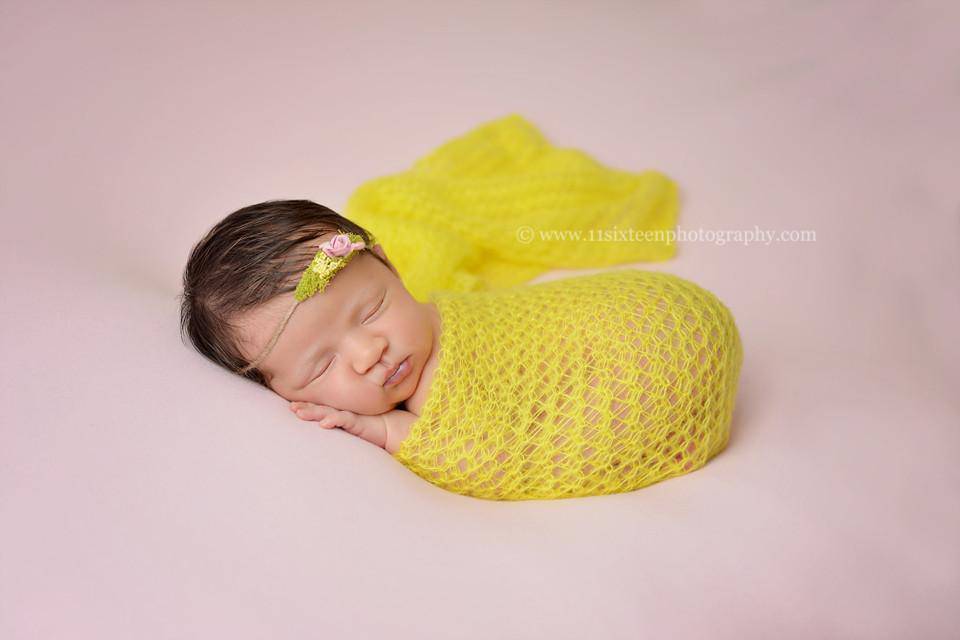 Yellow Soft Mohair Knit Baby Wrap - Beautiful Photo Props