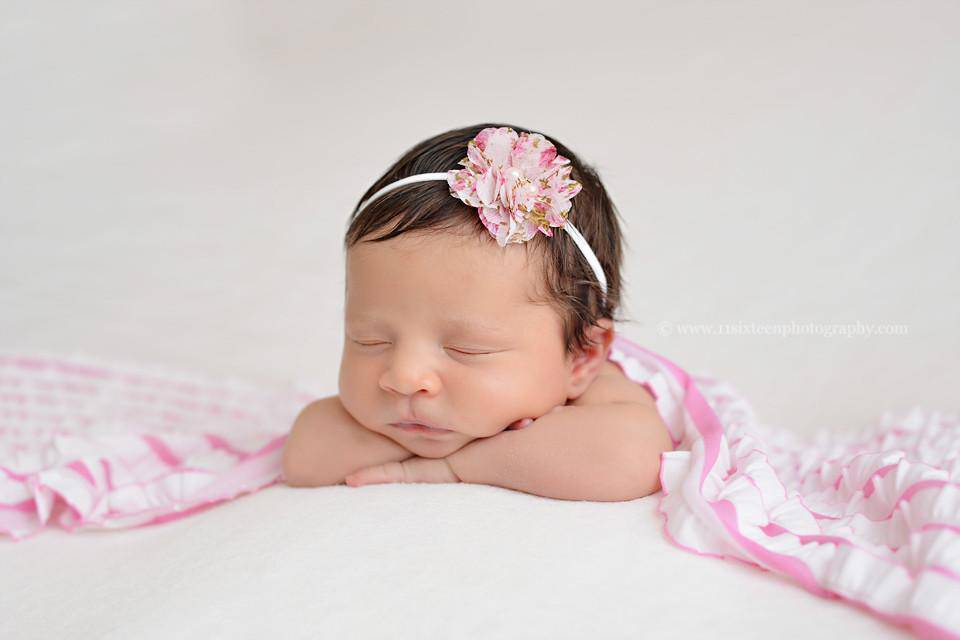 Ruffle Stretch Knit Wrap in Bubblegum Pink and White - Beautiful Photo Props