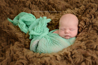 Ocean Blue Green Cheesecloth Baby Wrap Cheese Cloth Fabric - Beautiful Photo Props