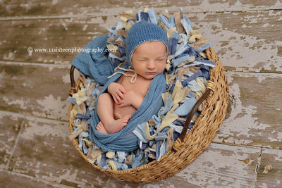 Denim Blue Cheesecloth Baby Wrap Cheese Cloth Fabric Layer - Beautiful Photo Props