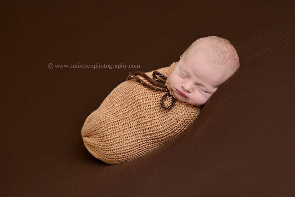 Camel Brown Newborn Knit Swaddle Sack - Beautiful Photo Props