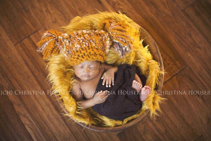 Gold Mongolian Faux Fur Rug Photography Prop Newborn Baby - Beautiful Photo Props