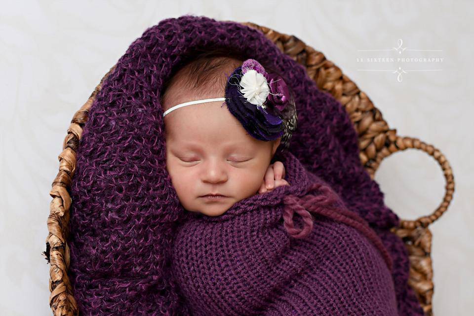 Eggplant Purple Newborn Knit Swaddle Sack - Beautiful Photo Props