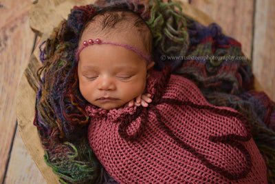 Rose Pink Newborn Knit Swaddle Sack - Beautiful Photo Props
